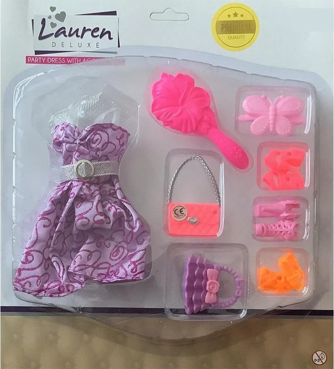 Toi-Toys Modepop Outfit Jurk Paars