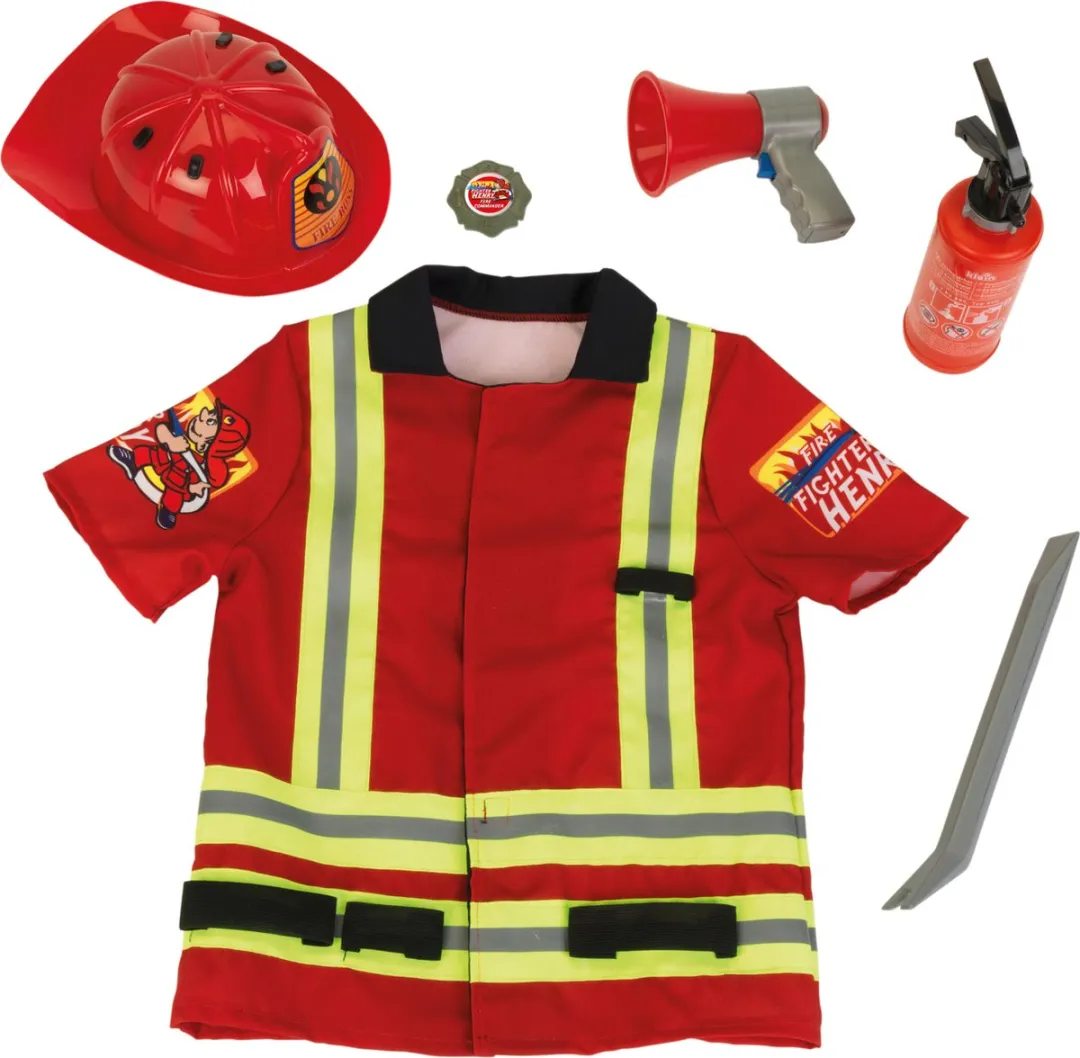 Klein Toys Brandweerkostuum 53cm - Rood/Geel