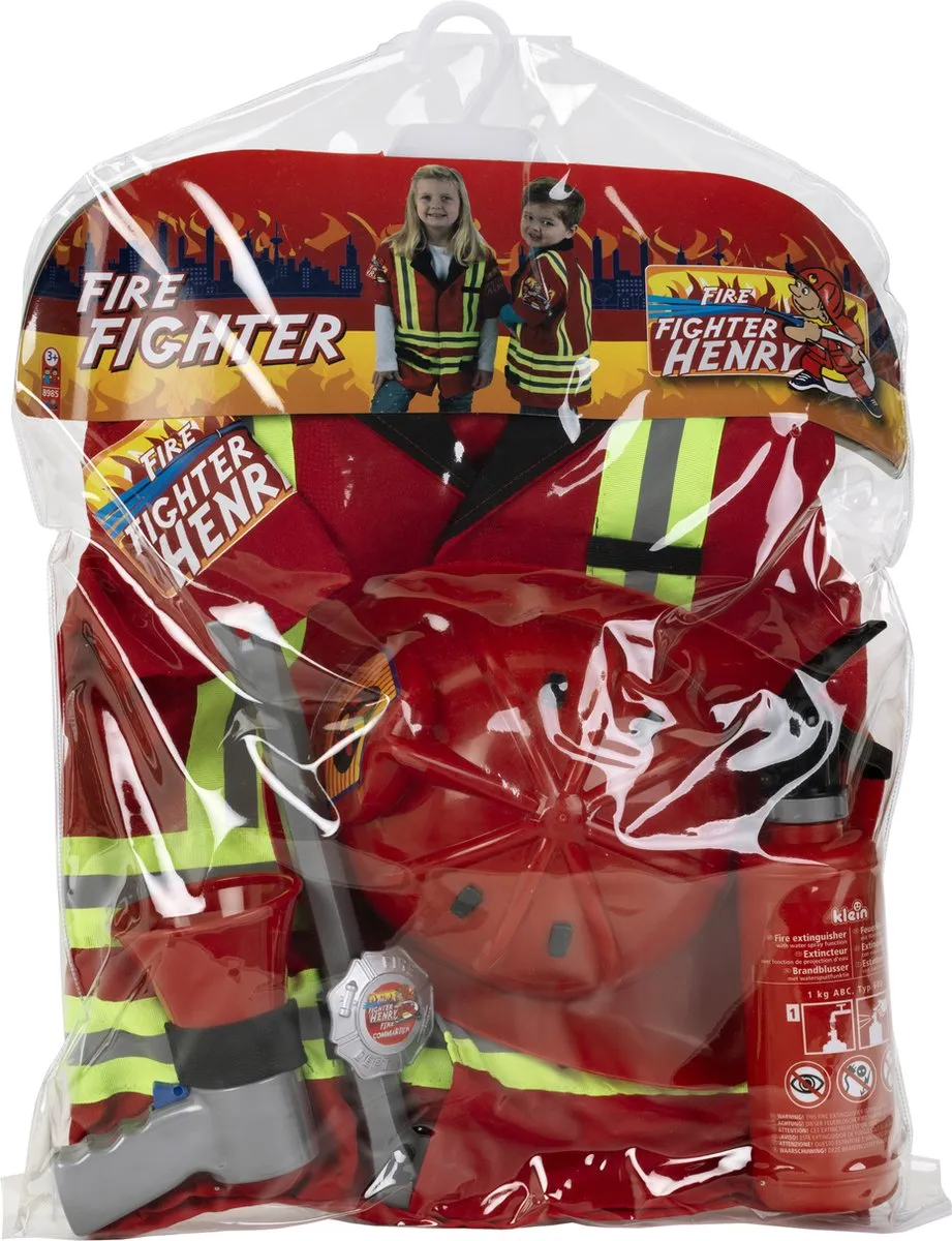 Klein Toys Brandweerkostuum 53cm - Rood/Geel