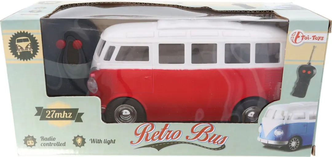 Toi-Toys Retro RC Bus 233ref - Rood - Met licht - Inclusief afstandsbediening