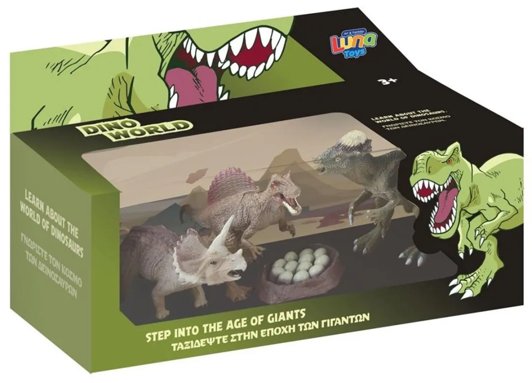 LUNA TOYS Dinosaurus Set - 4 Figuren - Multicolor
