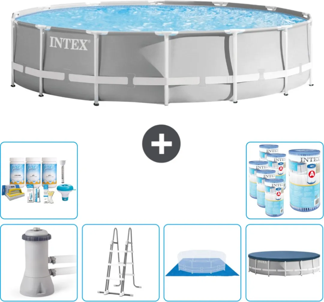 Intex Prism Frame Zwembad 427x107cm - Grijs - 12.706L