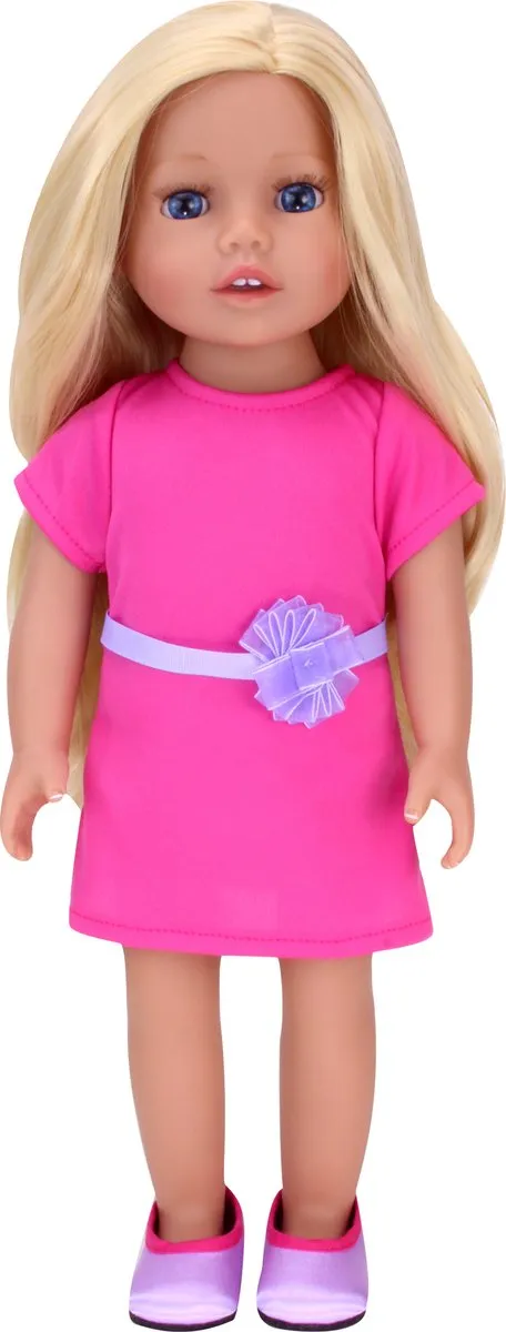 Sophia's by Teamson Kids Pop Chloe VDL-1B-UPC - Felroze jurk, paarse schoenen