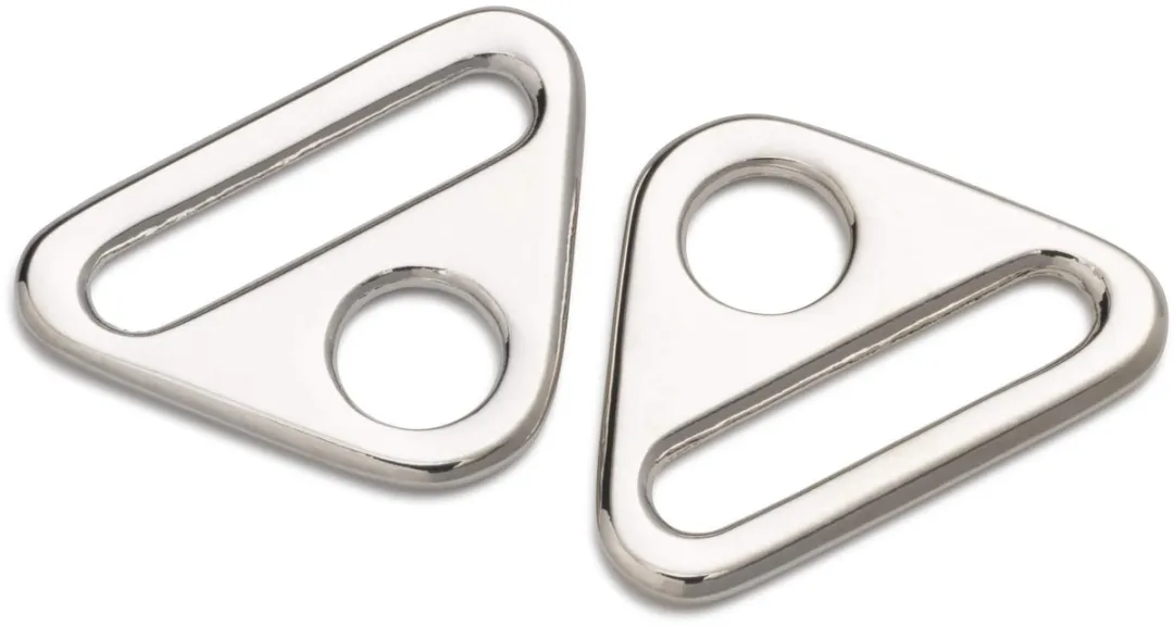 Prym Driehoek-ring met gleuf 25mm - Zilverkleurig - 2 Stuks