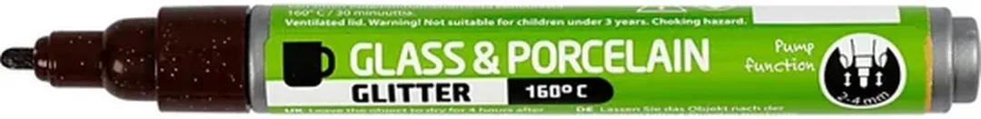 Creativ Company Glas- & Porseleinstiften 2-4mm Bruin Glitter