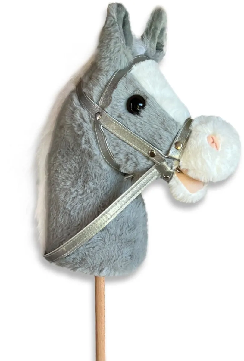 Venditoy® Hobbyhorse Stok Paard - Grijze Stokpaardje - Houten Speelgoed Peuter - Buitenspeelgoed - Hobby Horse Spullen - schoencadeautjes sinterklaas- silver