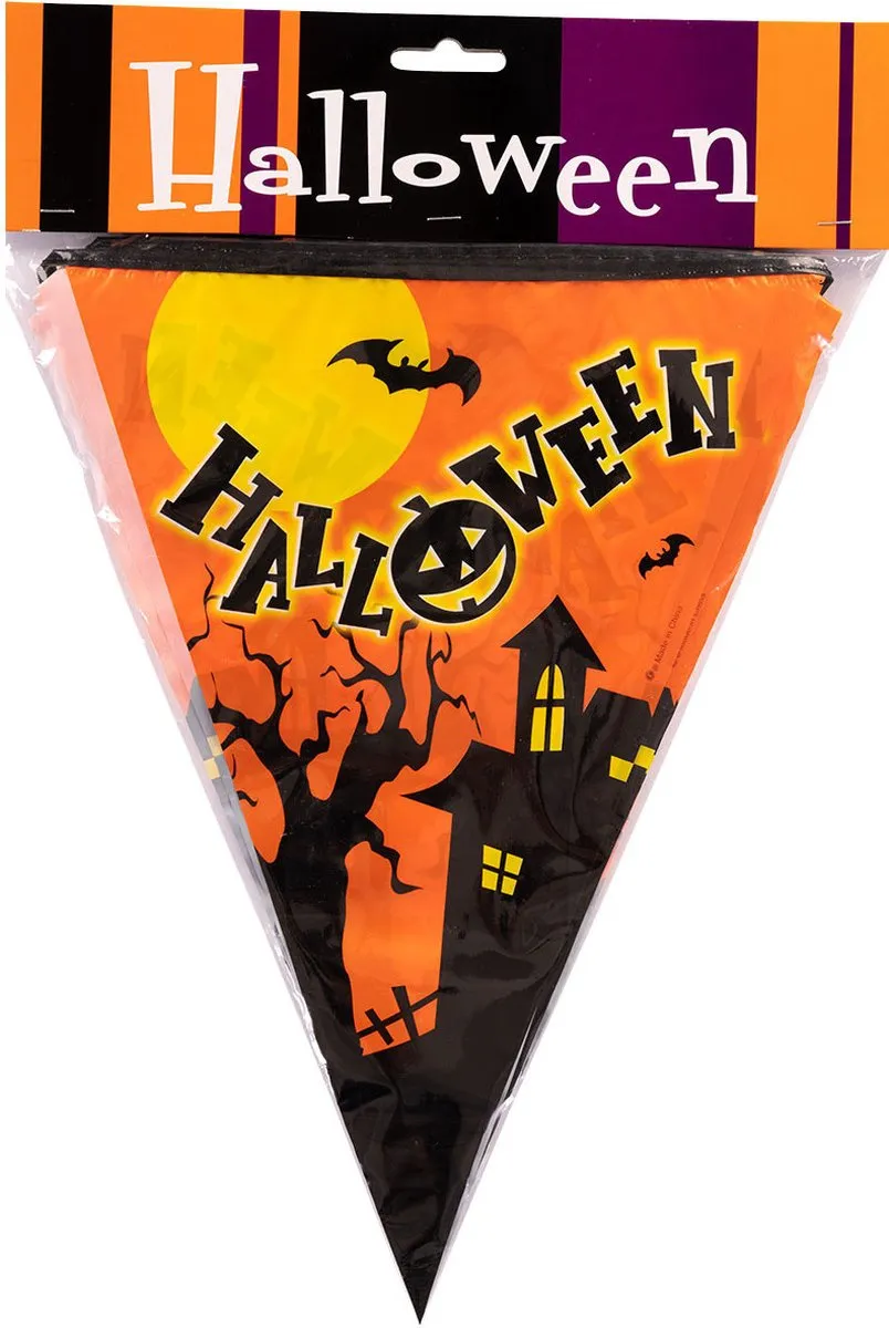 Carnival Toys Vlaggenlijn Halloween 300cm - Oranje/Zwart