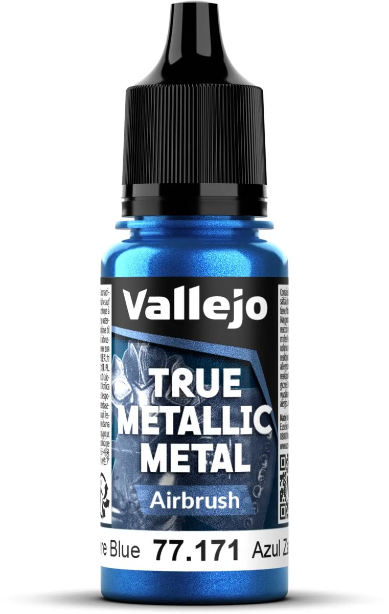 Vallejo Hobbyverf Acryl True Metallic Airbrush Saffier Blauw 18ml