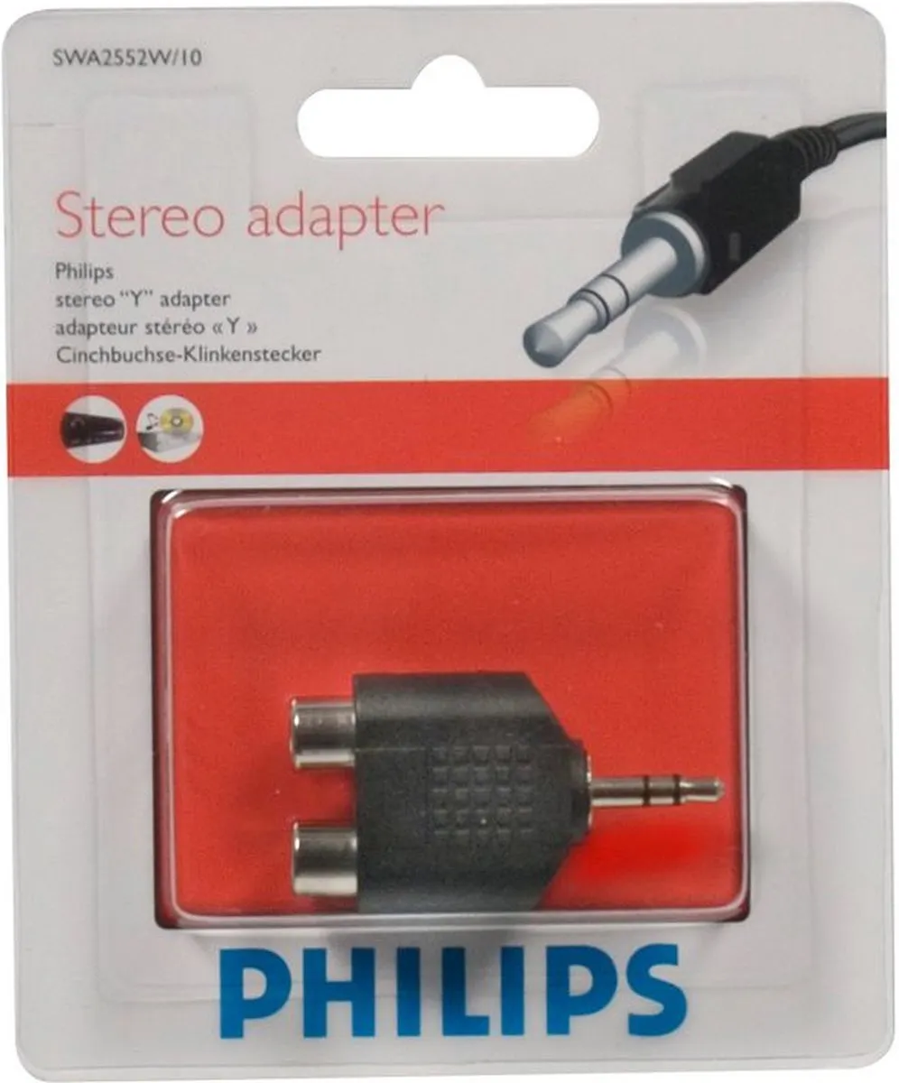 Philips SWA2552W/10 Y-stereoadapter - Zwart