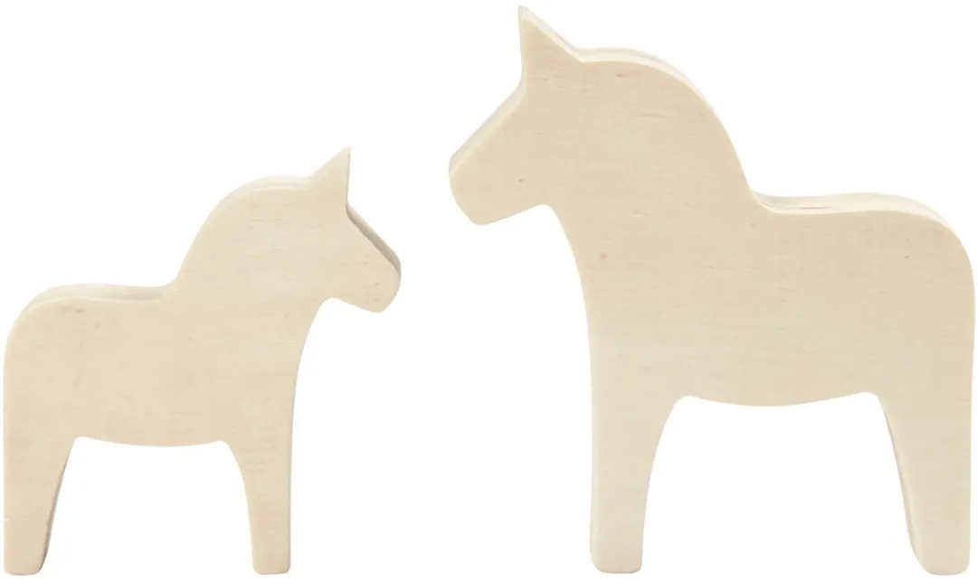 Creativ Company Creotime Paard Hout 10x9,5cm - 2 Stuks