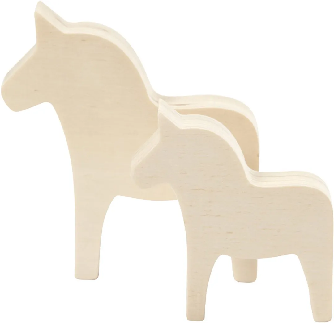 Creativ Company Creotime Paard Hout 10x9,5cm - 2 Stuks