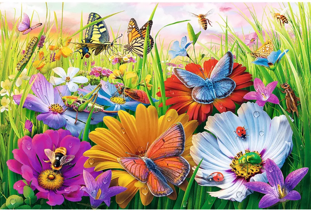 Trefl Puzzel Insecten in de Weide 300 Stuks - Multicolor