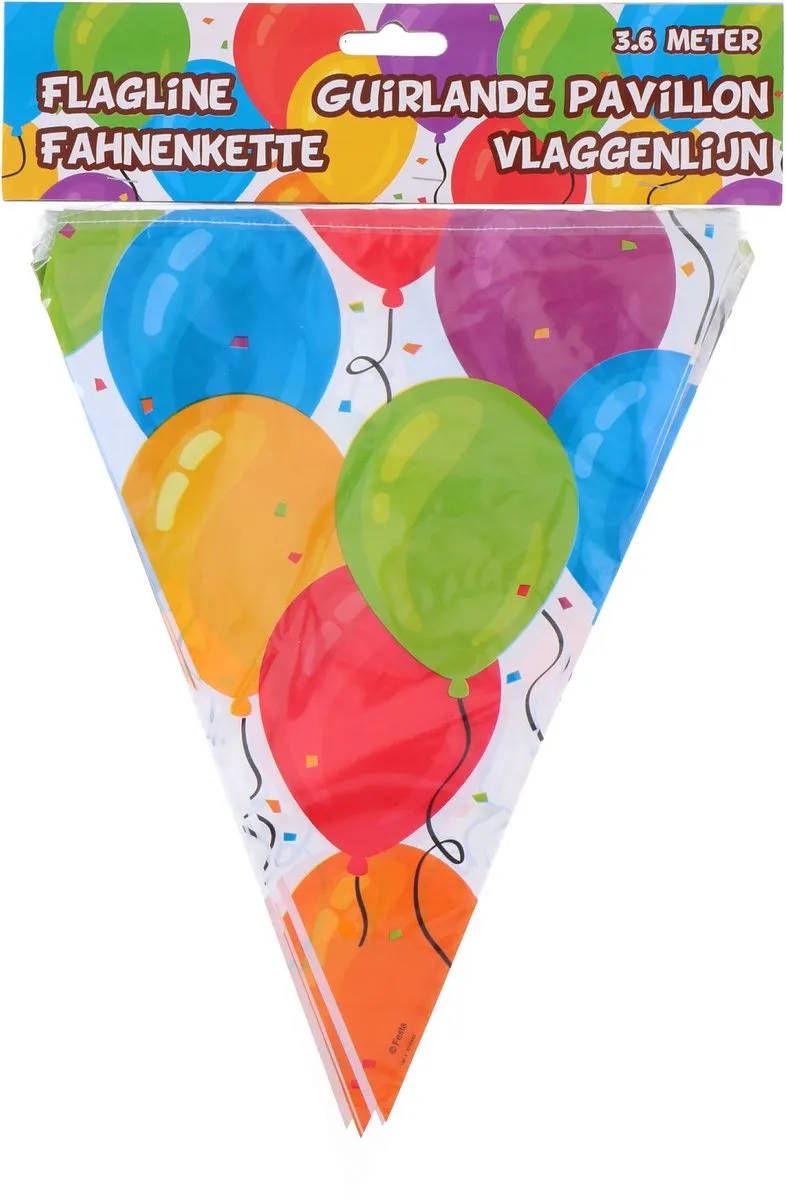 Eddy Toys Vlaggenlijn 360cm - Multicolor