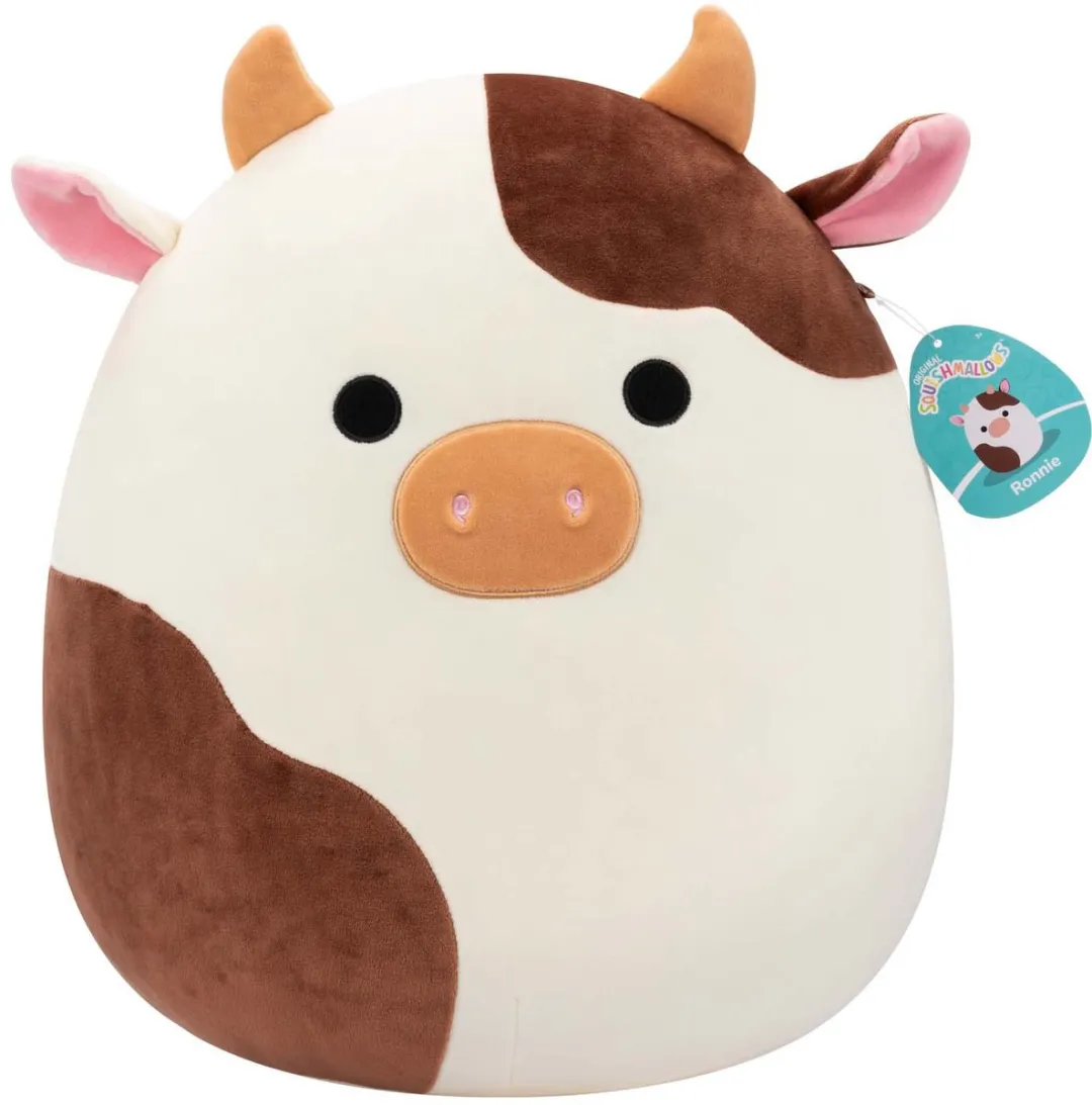 Squishmallows - Ronnie - Cream and Brown Cow 40cm pluche