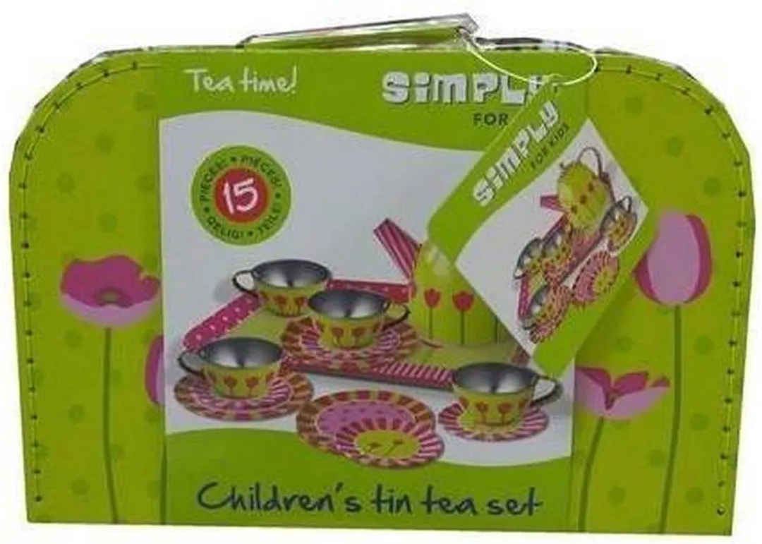 Simply for Kids Tinnen Tulpen Theeservies - Meerdere kleuren