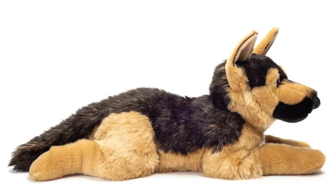 Teddy Hermann Knuffel Herdershond Pluche - Bruin/zwart - 60 cm