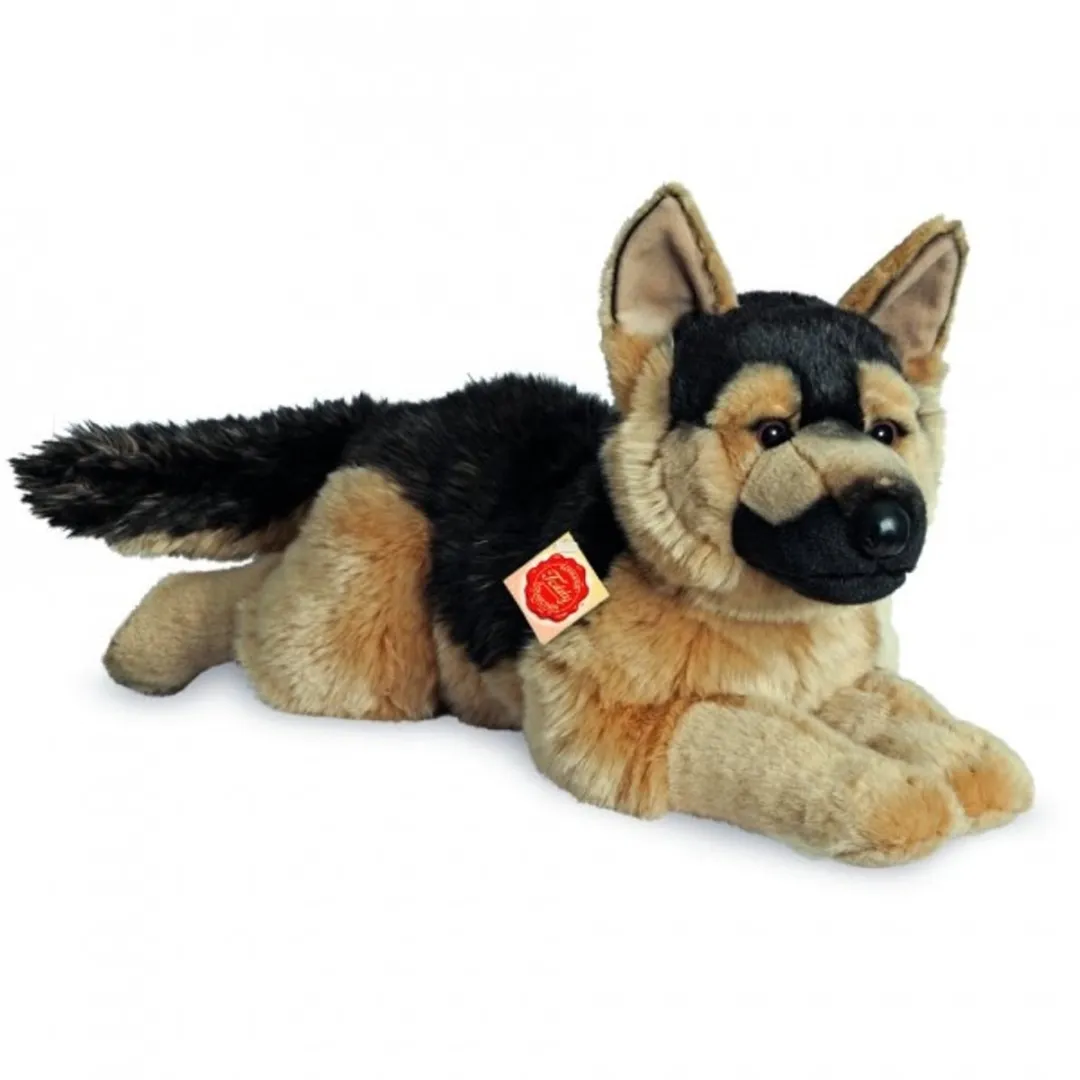 Teddy Hermann Knuffel Herdershond Pluche - Bruin/zwart - 60 cm