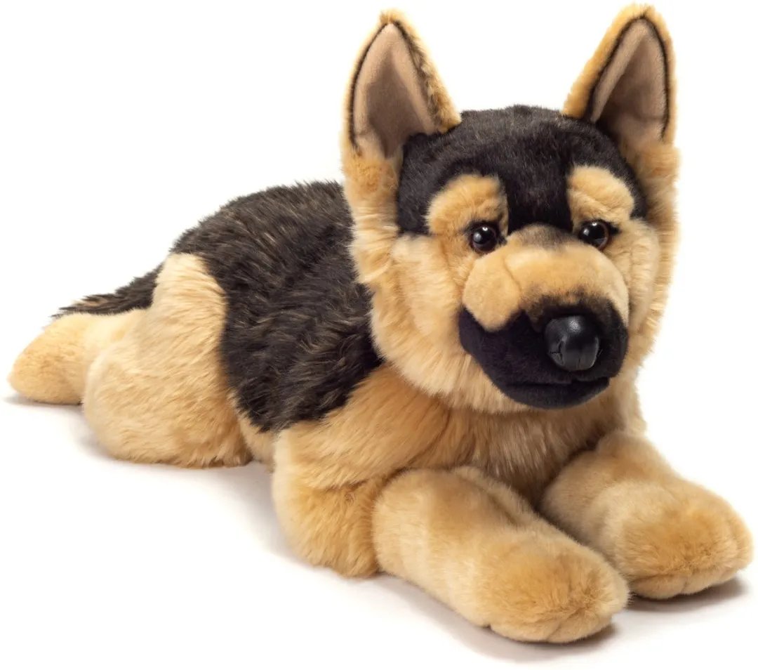 Teddy Hermann Knuffel Herdershond Pluche - Bruin/zwart - 60 cm