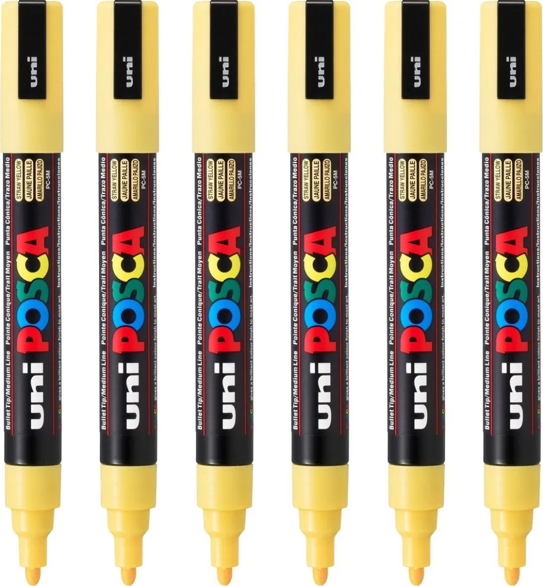 Posca PC-5M Lichtgeel Verfstiften - 6 Stuks