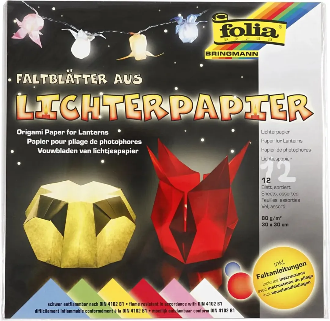 Creativ Company Knutselpapier Lantaarnpapier 30x30cm - Multicolor - 12 Vellen