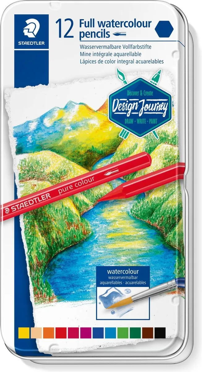 STAEDTLER Design Journey Aquarel Kleurpotloden 12-delig