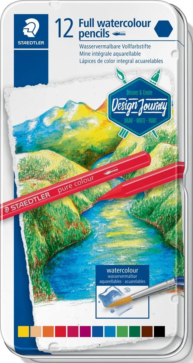 STAEDTLER Design Journey Aquarel Kleurpotloden 12-delig - Multi