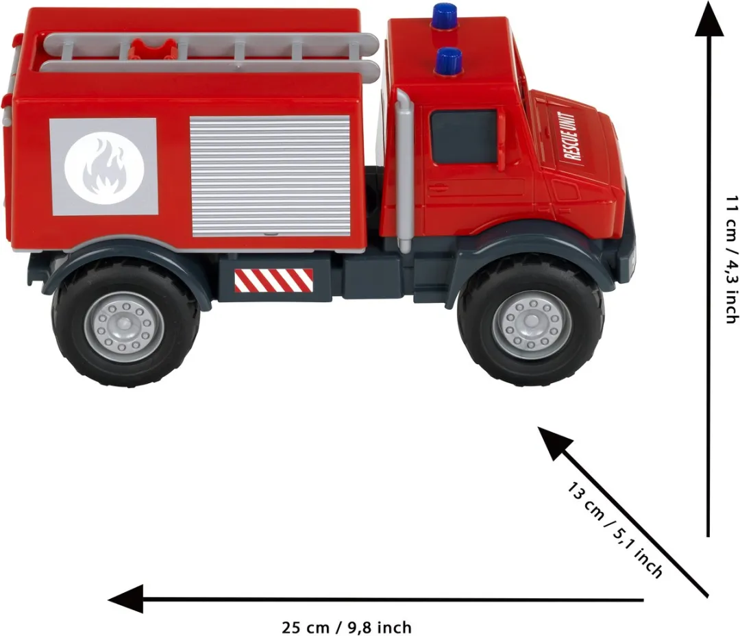 Klein Toys Mercedes-Benz Unimog Brandweer Zandtruck 1:24 - Rood