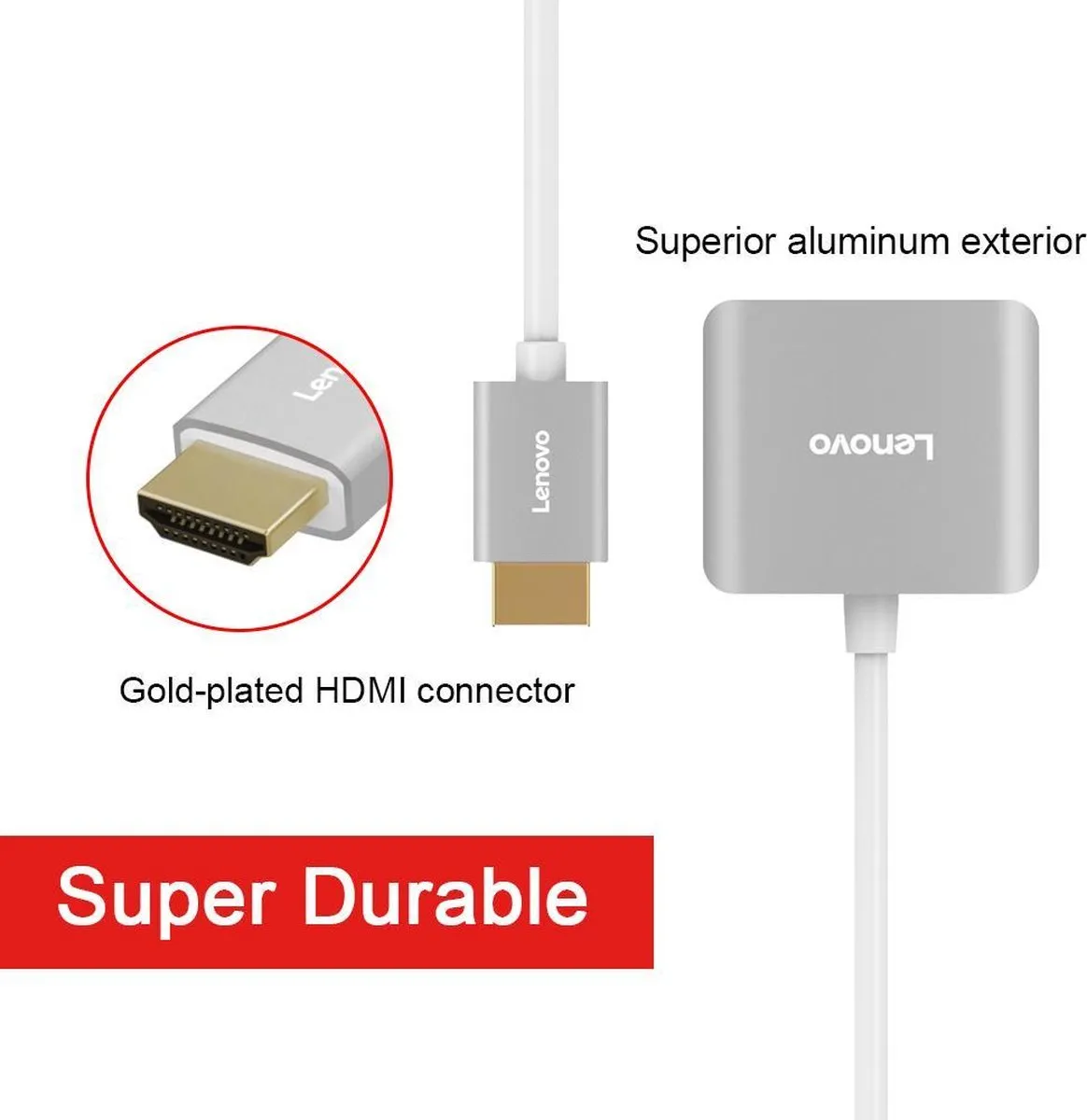 Lenovo HDMI naar VGA Kabel 15cm - Zilver