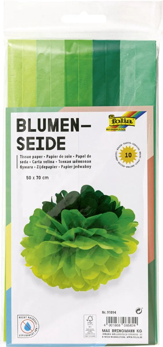 Folia Tissuepaper 50x70cm Rood - 10 Stuks