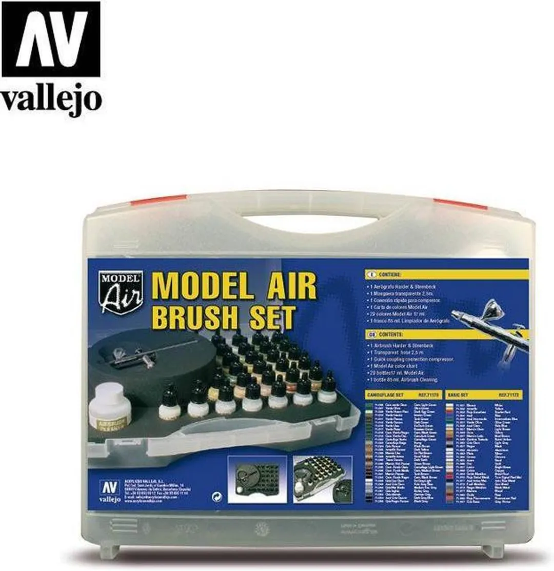 Vallejo Hobbyverf Basic Model Air Color Acrylverf 29x17ml