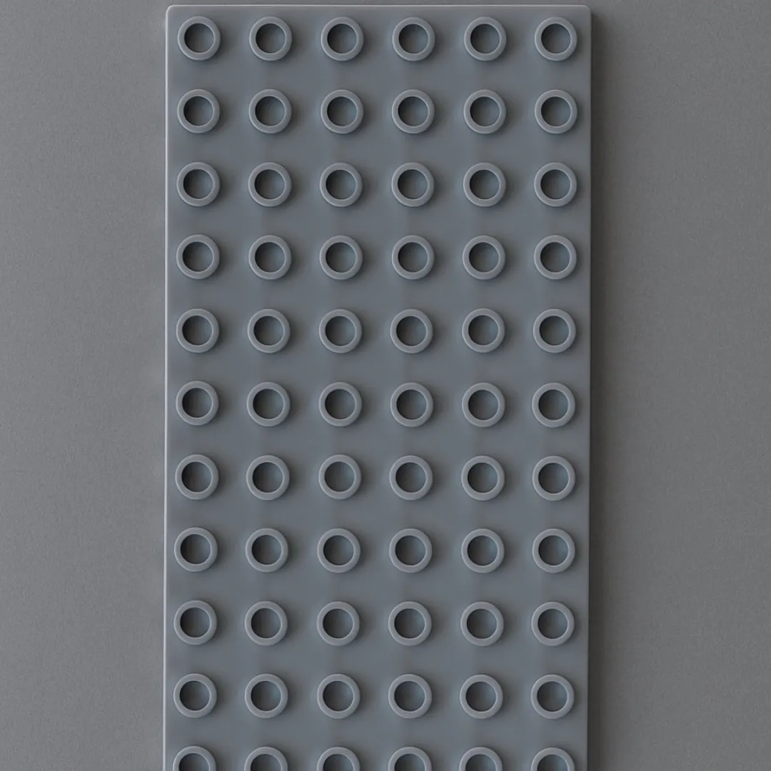 Brian's Toys Bouwplaat 6x12 Noppen - Donkergrijs