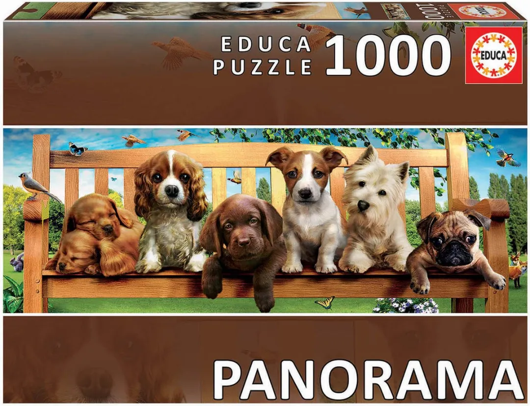 Educa Panorama Legpuzzel Puppies op de Bank 1000 Stuks