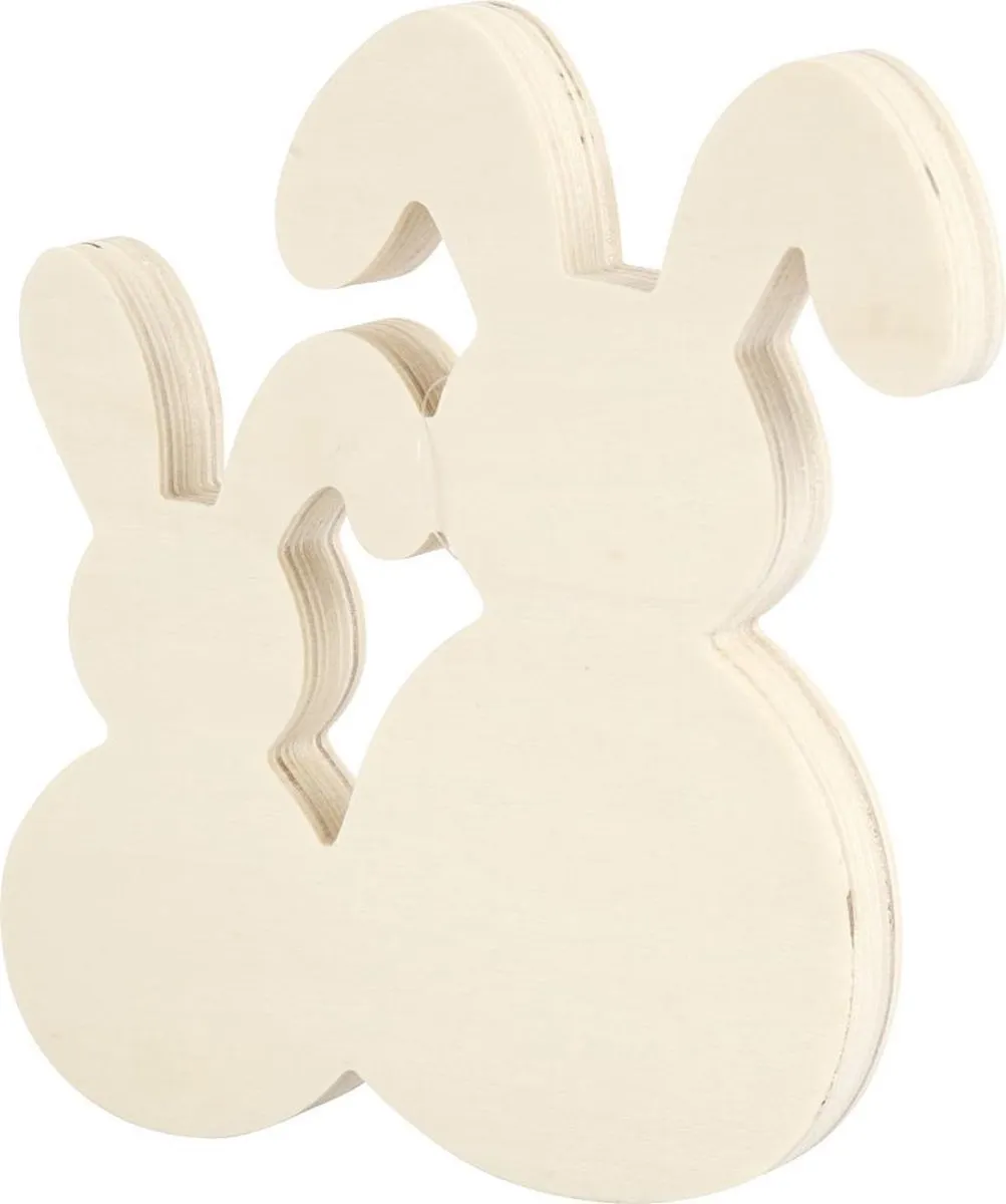 Creativ Company Konijnen Afm. 16x17cm Set - 2 Stuks - Lichtbruin