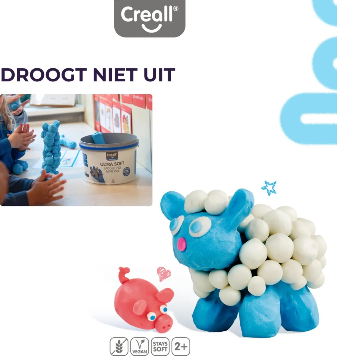 Creall Ultra Soft Boetseerklei - 6 Kleuren 300g