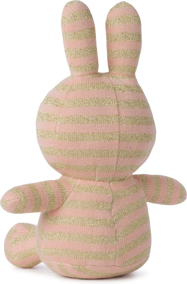 Nijntje Zittend Organic Cotton Sparkle Stripe Roze - 23cm - 9''