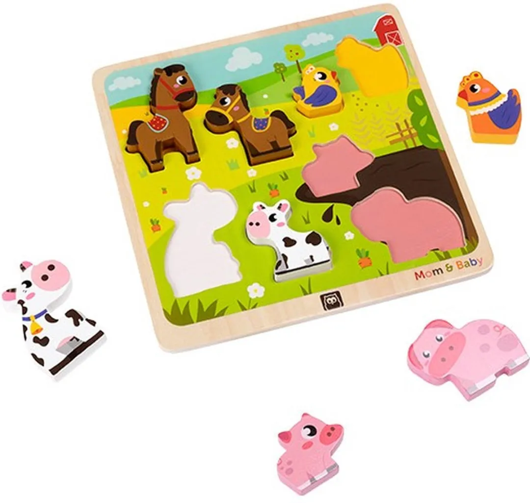 Eurekakids Vormenpuzzel Mom & Baby 8 Stuks - 30x30cm - Multi