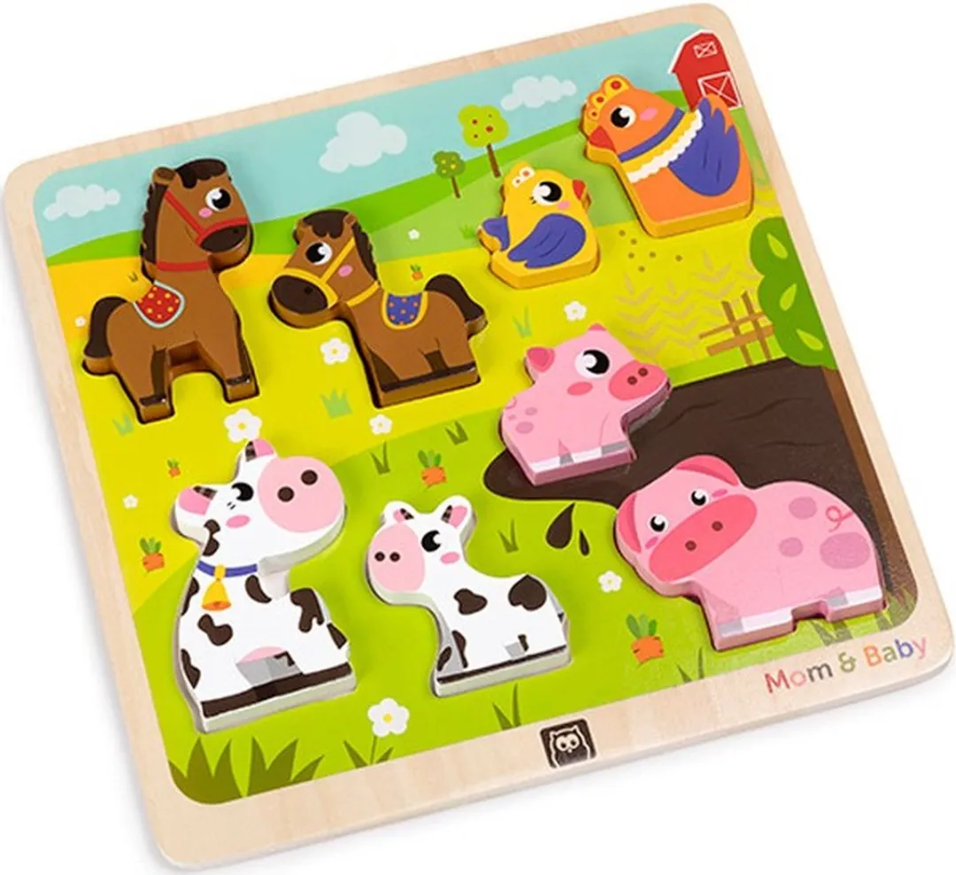 Eurekakids Vormenpuzzel Mom & Baby 8 Stuks