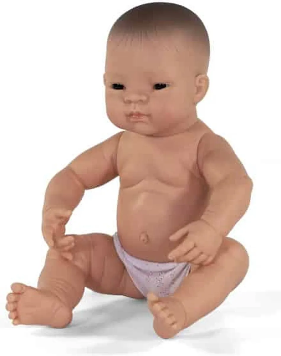 Miniland Babypop Aziatisch Meisje 40cm - Vanillegeur - Bruine Ogen - MPN 841308