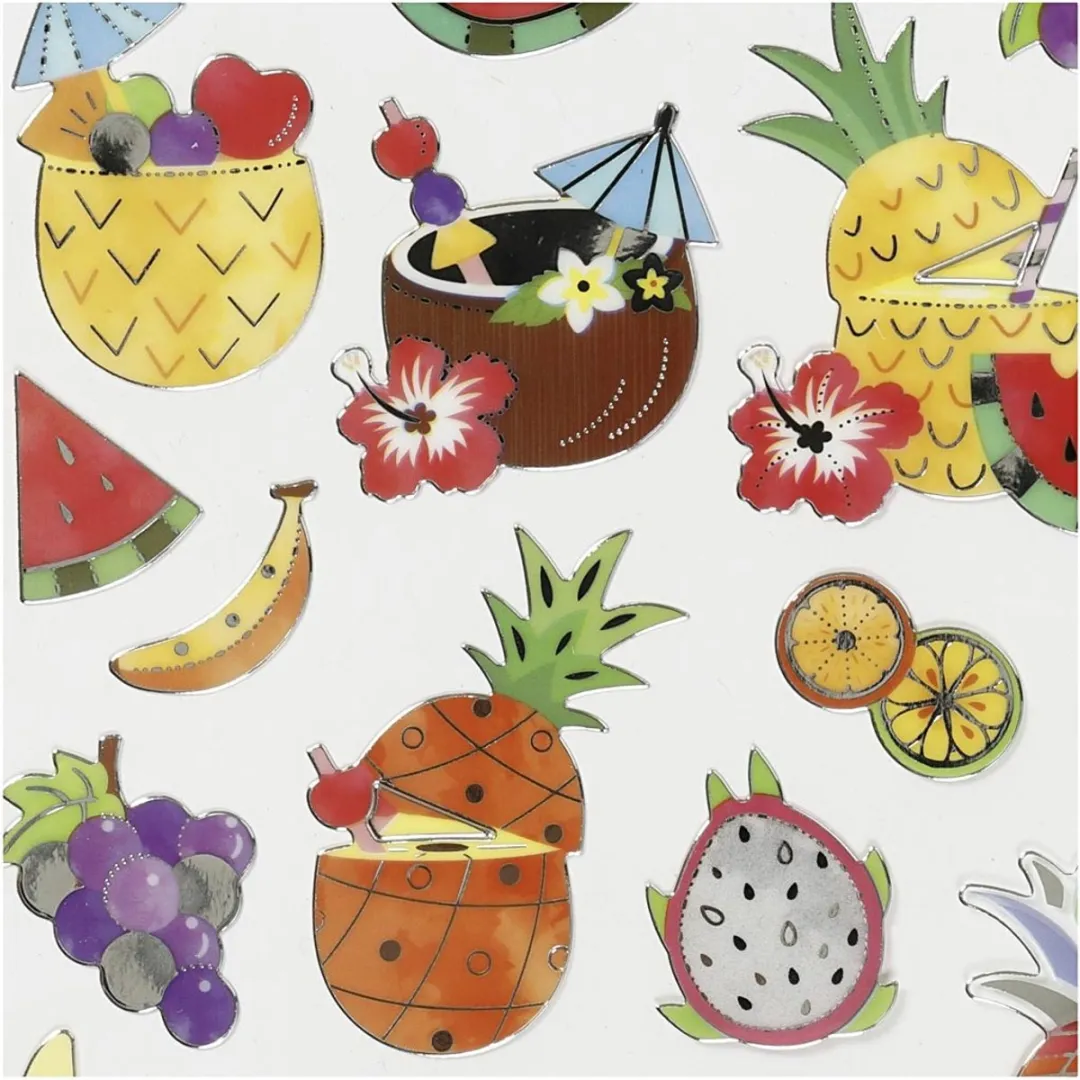 Creativ Company Stickers Exotisch Fruit - Tropisch Fruit - 1 Vel - 15x16,5cm