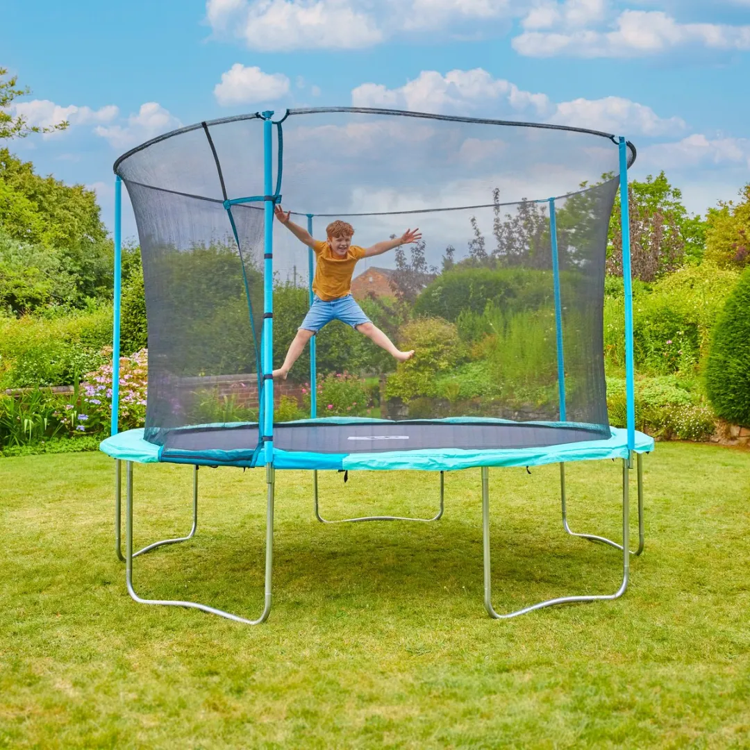 TP Toys Trampoline 366cm - Veiligheidsnet - Zwart/Blauw