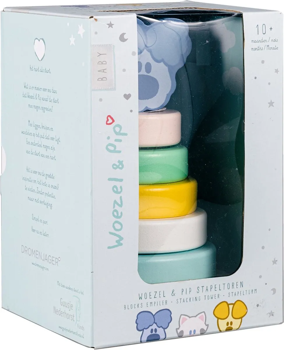 Rubo Toys Woezel & Pip Stapeltoren 2009642 - Multicolor
