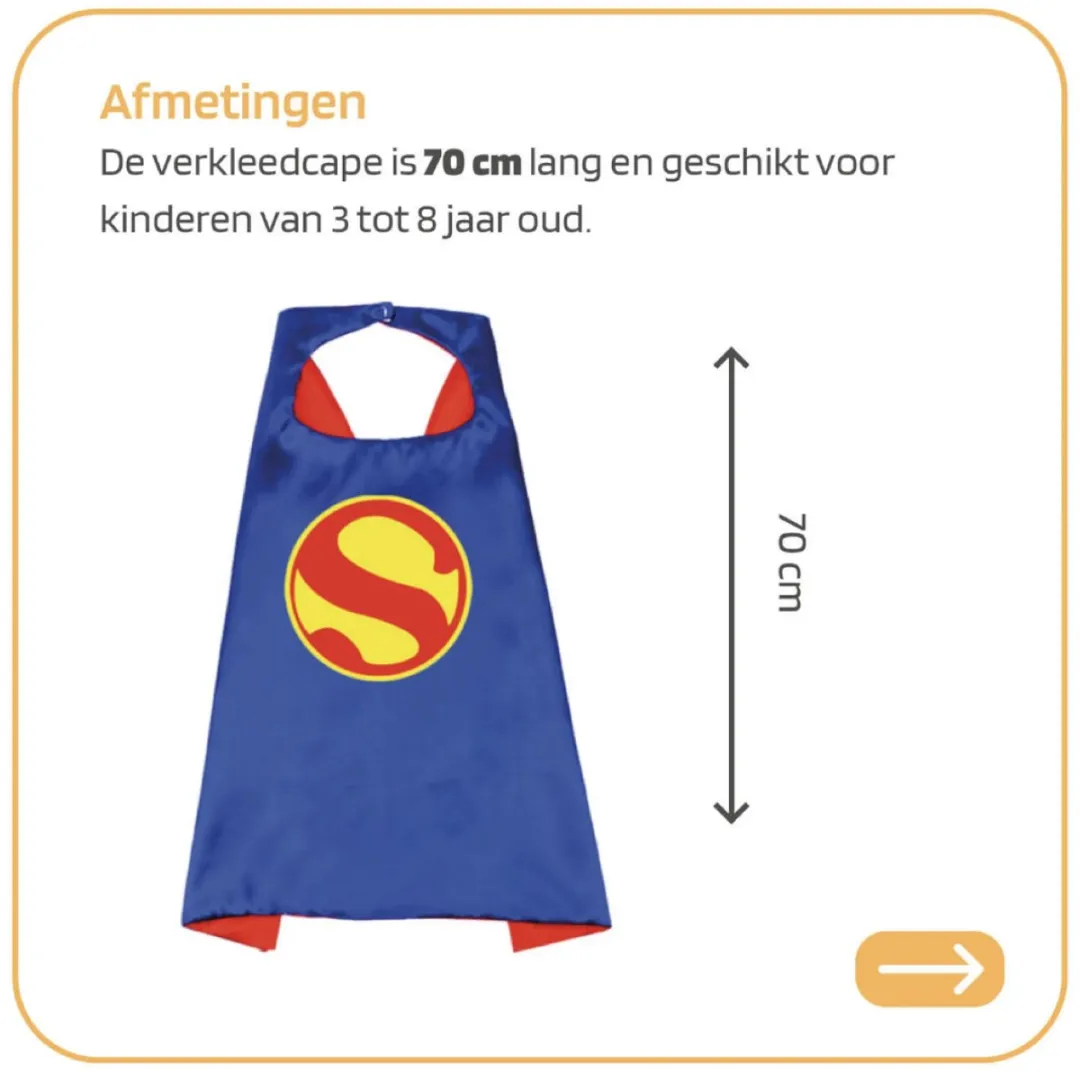 Hot Toys Superman Cosplay Cape - Blauw/Geel/Rood - Inclusief masker