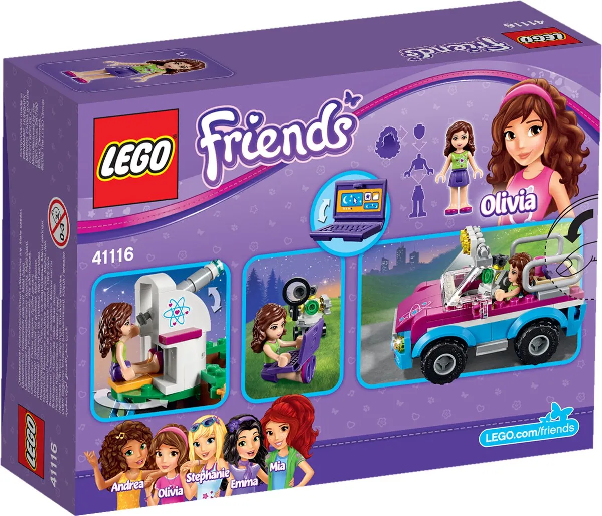LEGO Friends Olivia's Onderzoeksvoertuig 185 Stukken - 3 Minifiguren - Paars - afbeelding 2 van 6
