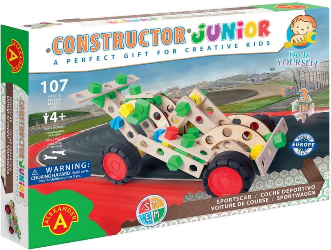 Alexander Toys Constructor Junior Sportwagen 107 Stuks - Multicolor
