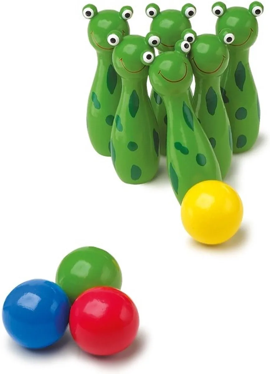 Small Foot Houten Kikker Kegelen Werpspel 8166 - 10 Stuks