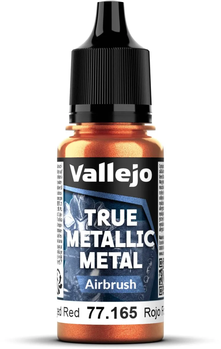 Vallejo Hobbyverf True Metallic Metal Airbrush Gesmeden Rood 18ml