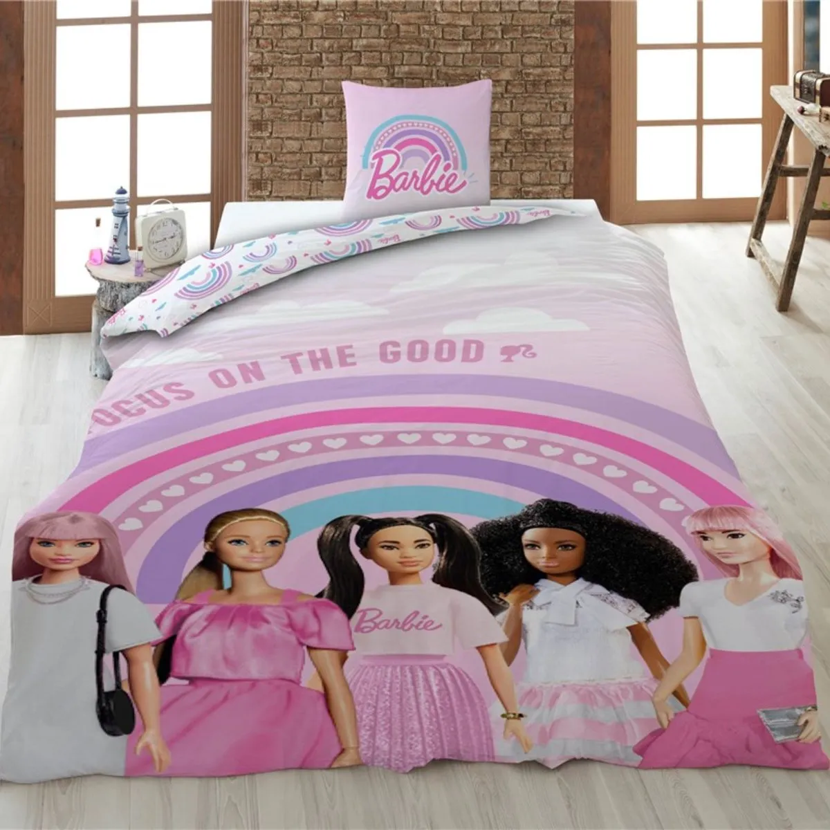 Barbie Focus Dekbedovertrek Eenpersoons 140x200cm - Multi