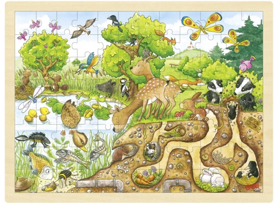 Goki Exploring Nature Puzzle 96 Stuks - Multi Kleuren