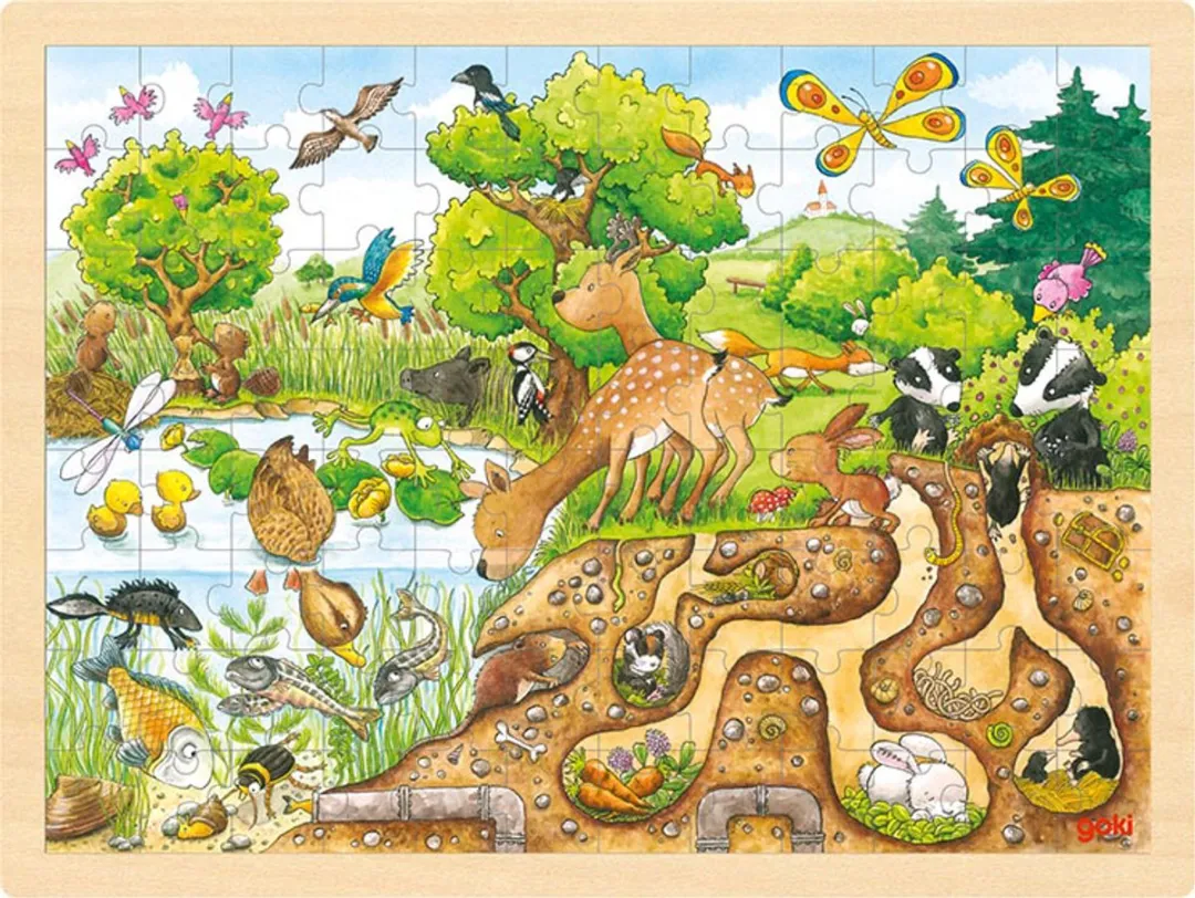 Goki Exploring Nature Puzzle 96 Stuks - Multi Kleuren