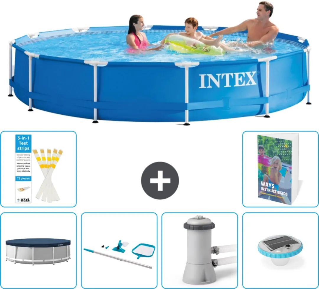 Intex 28210NP-Blauw Rond Frame Zwembad 366x76cm